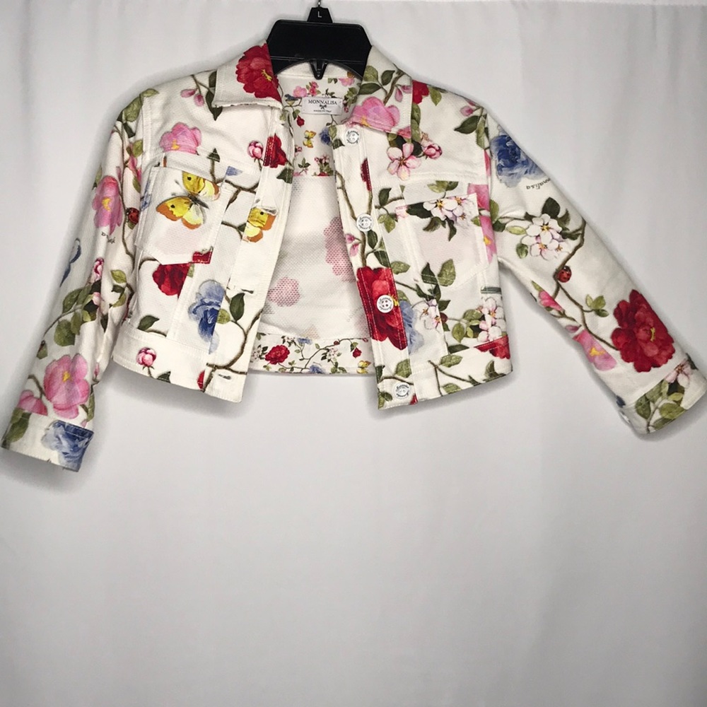 Floral Designer Crop Jacket size 6